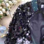 Light luxury high-end sequined jacket for women, design niche beaded diamond stand-up collar