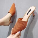CS535 : New knitted high heels ladies fashion sandals niche shoes