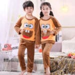Children’s flannel pajamas boys and girls cartoon cute baby girls boy home clothes winter (6)