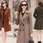 Fashionable long waistband Women’s big size 4xl woolen coat (1)