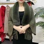 New outer wear fur collar knitted cardigan coat (1)