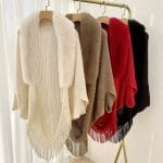 New outer wear fur collar knitted cardigan coat (1)