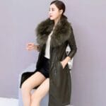 PU leather jacket plus velvet and thickened slim fur coat (1)
