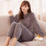 Two-piece warm home clothes winter velvet thick warm (1)