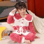 Winter Flannel Children’s Little Girl Pajamas Coral Fleece (1)