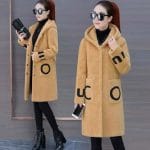 Winter thick warm hooded mid-length coat (3)