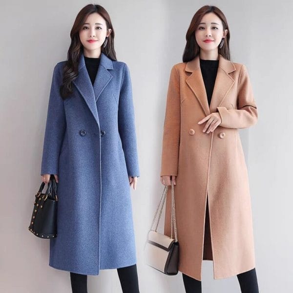 Woolen coat, large size coat, women's new coat, mid-length, large size, Korean style loose woolen coat