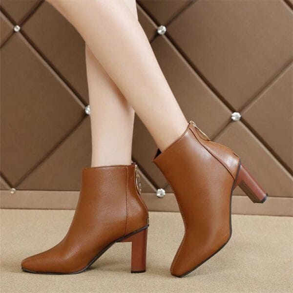 High heel boots Korean version of beige Martin boots