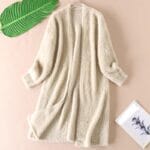 Mid-length soft sweater coat women’s knitted cardigan (1)