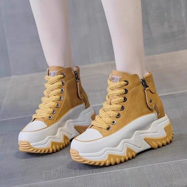 Top shoes thick-soled height-enhancing women's casual sports shoes