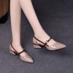 Women’s shoes pointed toe hollow flat leather shoes (3)