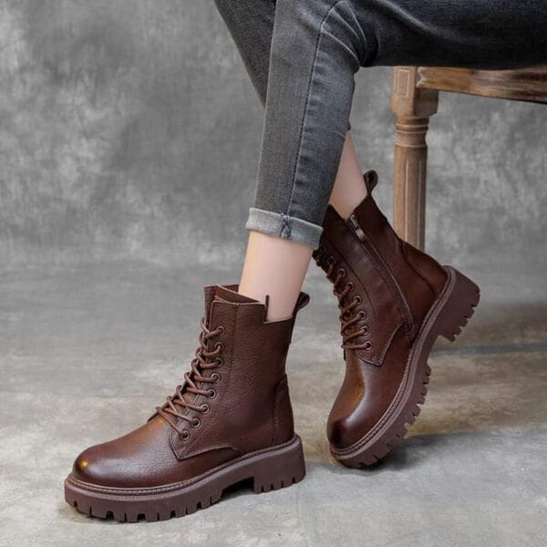Zipper British style ladies fashion motorcycle boots