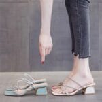 Rhinestones mid-heel summer for women